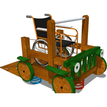 Dětské hřiště Playground System PRUŽINOVÁ HOUPAČKA z akátu - autíčko nejen pro hendikepované děti