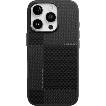 Pouzdro na mobilní telefon Zadní kryt Rock Ultra Thin Aramid Fiber Kevlar 600D pro iPhone 16 Pro černý