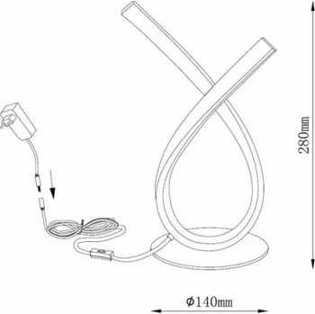 Stojací lampa Svítidlo Domoletti 20021T-BK, LED, stojací, 12W