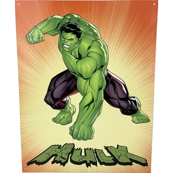 Plechová cedule D.E. metal signs Plechová cedule Rozzuřený Hulk 40,5 cm x 32 cm