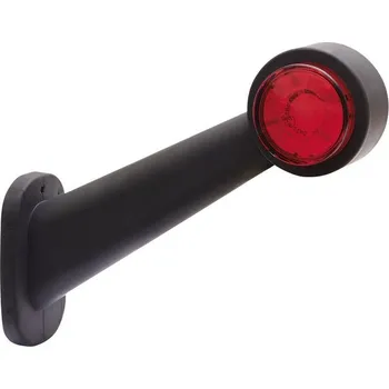 Přídavný světlomet svítilna obrysová L červeno-čirá LED 12V/24V 60° + 0,2 m kabel (na pryžovém rameni, šikmá)