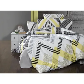 Povlečení Brotex Prodloužené povlečení bavlna 140x220, 70x90cm Zigzag grey