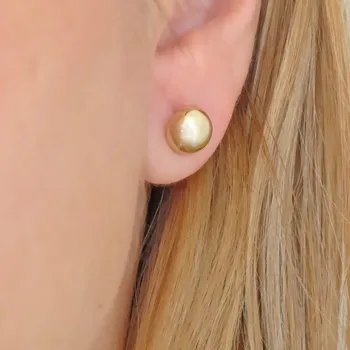 Šperk Zlaté náušnice půlkuličky 8mm 1,23g Zlato 14k(585/1000)