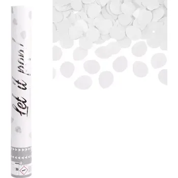 Konfeta Vystřelovací konfety lístky růží bílé, papírové - 40 cm