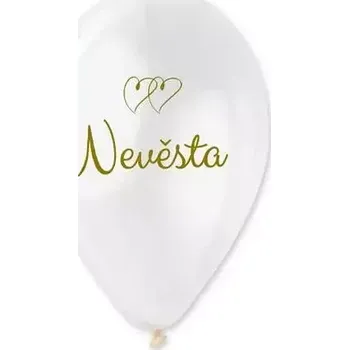 Balónek Latexový balonek Nevěsta a srdíčka 30 cm