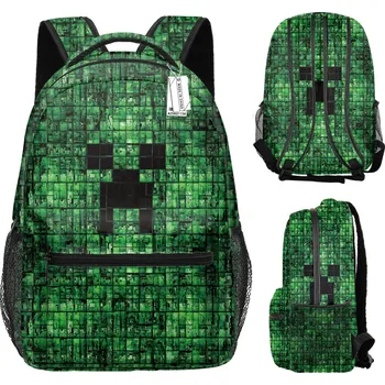 Městský batoh Dětský / studentský batoh s potiskem celého obvodu motiv Minecraft 1