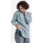 Dámský vlněný volný svetr Alpaka Blend Světle modrá XS-S
