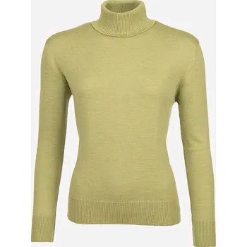 Dámský svetr Dámský vlněný rolák Merino Zelená S