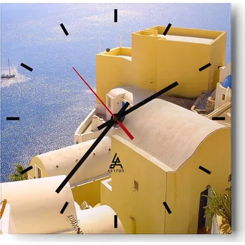 Hodiny Velké nástěnné hodiny 40x40 Krajina Skleněné hodiny Tiché