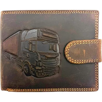 Peněženka Kožené peněženky s motivem - Kamion Hnědá