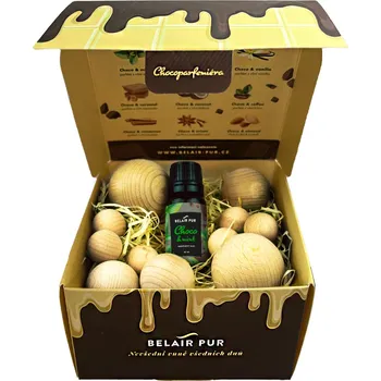 Aroma difuzér Belair Pur VŮNĚ ČOKOLÁDY S DŘEVĚNÝMI KULIČKAMI Máta