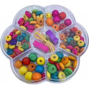 Dětské navlékací korálky Korálky dřevěné - sada - PK510-40