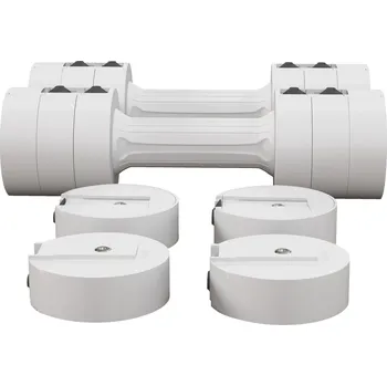 SPORTNOW 2 x 2,5 kg činky, činky s nastavitelnou hmotností, 1,1/1,8/2,5 kg na činku, plastové pouzdro šetrné k podlaze, pro ženy a muže, bílá barva