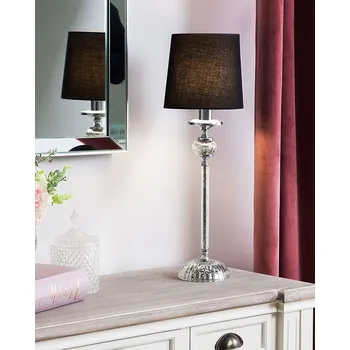 Lampička Lampa na noční stolek černá stříbrná noha glamour styl obývací pokoj ložnice Beliani