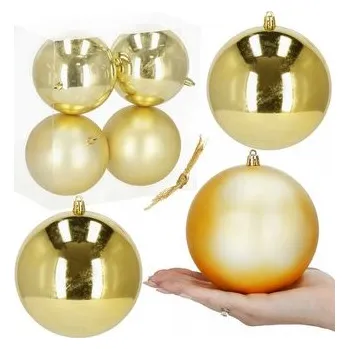 Vánoční baňky XL zlaté mix - 12cm, sada 4ks