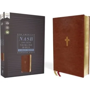NASB, Thinline Bible, Large Print, Leathersoft, Brown, Red Letter, 1995 Text, Comfort Print - Zondervan