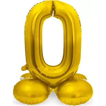 Balónek Stojící foliová číslice - zlatá 0 - 72 cm
