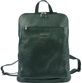 Městský batoh Kožený dámský módní batůžek s čelní kapsou MiaMore tmavě zelený