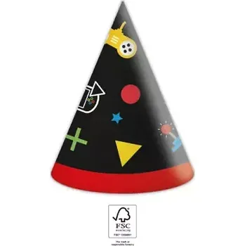 Papírové čepičky Herní párty