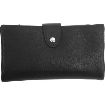 Peněženka Prakticky prostorná rozložitelná černá dámská peněženka se stříbrnými doplňky