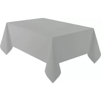 Jednorázový ubrus Plastový ubrus stříbrný 137 x 274 cm