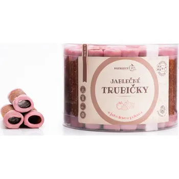 Sušené ovoce Jablečné trubičky s jahodovou polevou 43ks (540g)