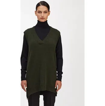 Dámská vesta Dámská vlněná vesta Lambswool Olivová M