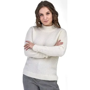 Dámský svetr Dámský vlněný svetr Merino stojáček Smetanová XL