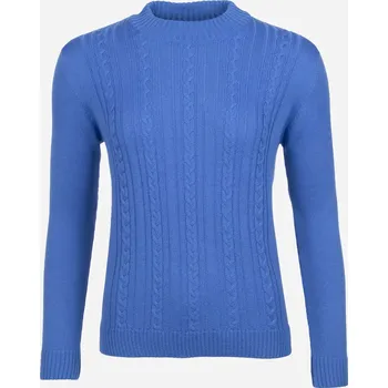 Dámský svetr Dámský vlněný svetr Merino se vzorem XS Světle modrá