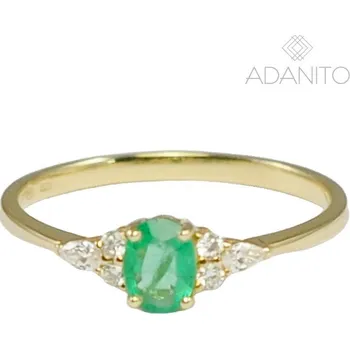 Prsten Zlatý briliantový prsten se smaragdem