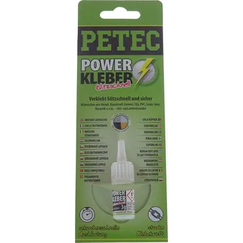 Průmyslové lepidlo Vteřinové lepidlo na plasty a kovy Power Kleber, 3 g - Petec