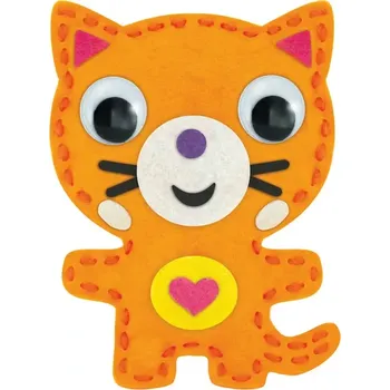 kreativní sada Oranžová kočička - sada pro děti na výrobu plstěného zvířátka + návod