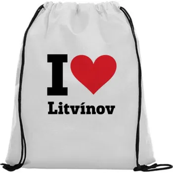 Sportovní vak Vak na záda - I love Litvínov Růžová