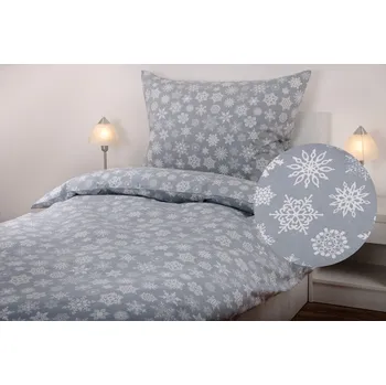 Povlečení JAN peří Luxusní bavlněné povlečení - renforce - šedé vločky - Luxusní bavlněné povlečení - renforce - šedé vločky - souprava povlečení 70x90 + 140x200