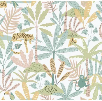 Tapeta ICH Wallcoverings Dětská vliesová tapeta na zeď, zelená, džungle, 286-4, Enzo, ICH Wallcoverings, velikost 10,05 x 0,53 m