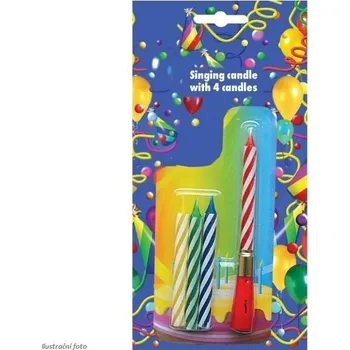 Dortová svíčka Narozeninová svíčka melodická - 4ks