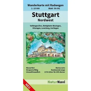 NaturNavi Wanderkarte mit Radwegen Stuttgart Nordwest
