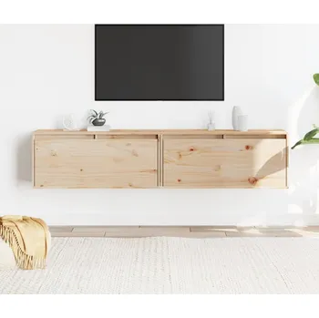 Příborník do zásuvky ZBXL Nástěnné skříňky 2 ks 80 x 30 x 35 cm masivní borové dřevo