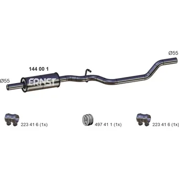 Tlumič výfuku Střední tlumič výfuku ERNST 144001