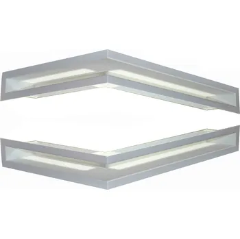 Větrací mřížka LAgrid s.r.o. Krbová mřížka otevřená rohová LEVÁ 65x38x9 2ks Bílá