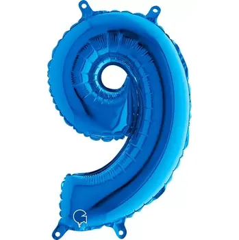 Balónek Foliová číslice modrá 9 - 35 cm