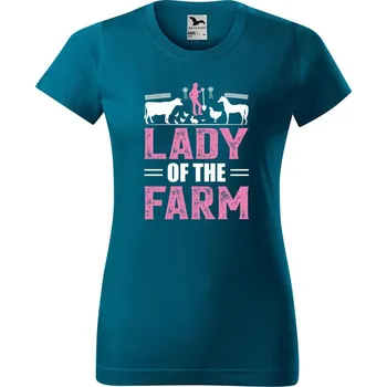 Dámské oblečení DOBRÝ TRIKO Dámské tričko s potiskem Lady of the farm Barva: Petrolejová, Velikost: 2XL