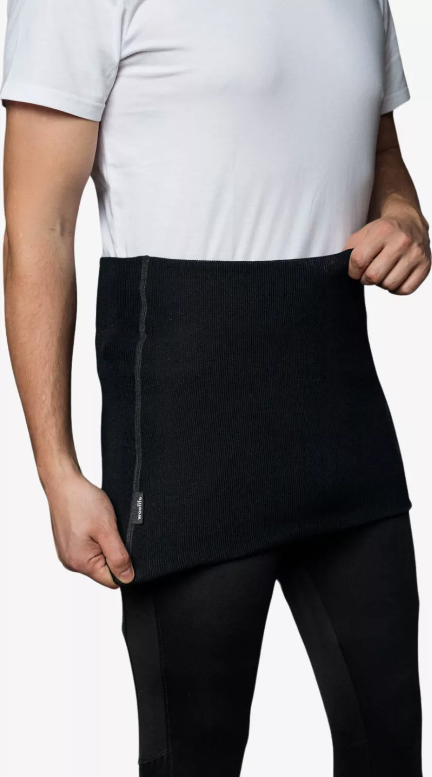 Vlněný pánský ledvinový pás Merino 240 Černá S