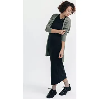 Dámský svetr Dámský vlněný 3/4 kardigan Olivová XS