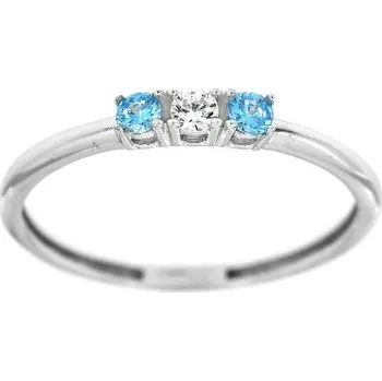 Prsten Zlatnictví U Kostela Dámský prsten s modrými kamínky 7122Bm 56 4247-23601421