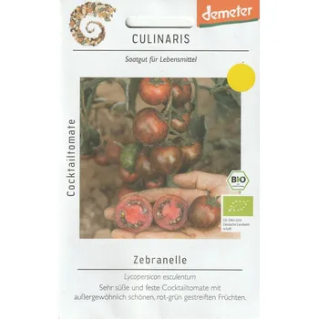 Semeno Rajče tyčkové Zebranelle (Cherry Zebra, zeleno-hnědé, pruhované, BIO)