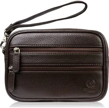 Pánská aktovka Paolo Peruzzi Pánská kožená etue do ruky Paolo Peruzzi; hnědá