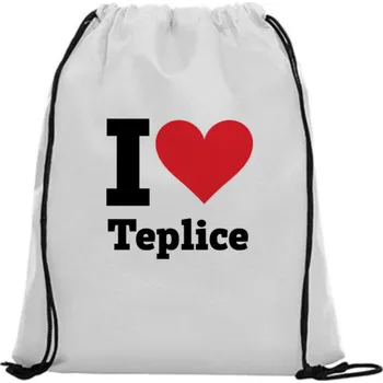 Sportovní vak Vak na záda - I love Teplice Růžová