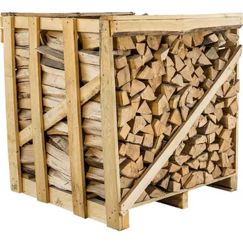 BIOMAC Dřevo palivové BUK/HABR polosuché, 33cm - v bedně 1m3 (PMR rovnaný)