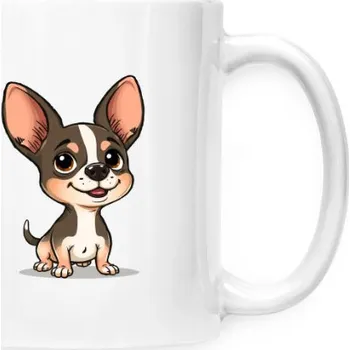 Hrnek malý bílý s potiskem Cute chiwawa